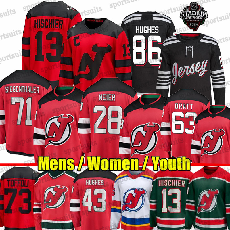 New Hockey Jersey devil Jesper Bratt Jack Dougie Nico Hischier Timo Meier Luke Hughes Erik Haula Dawson Mercers Ondrej Palat Brett Pesce Markstrom