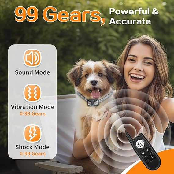 Tiniest Shock Collar, Lightest Dog Training Collar with Remote for Small Dogs 5-15lbs & Medium Large Dogs/Puppies, Waterproof, Rechargeable, 1300ft Ra