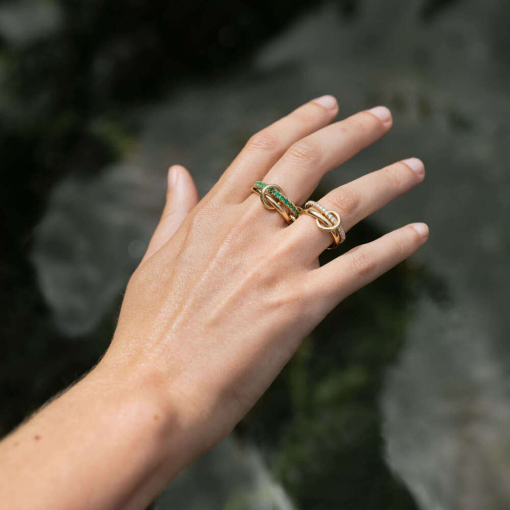 Spinelli Kilcol Halley Emerald Gold rings designer custom brand sier sapphire Ring New in fine jewelry yellow dia Snake Stacking ring for women