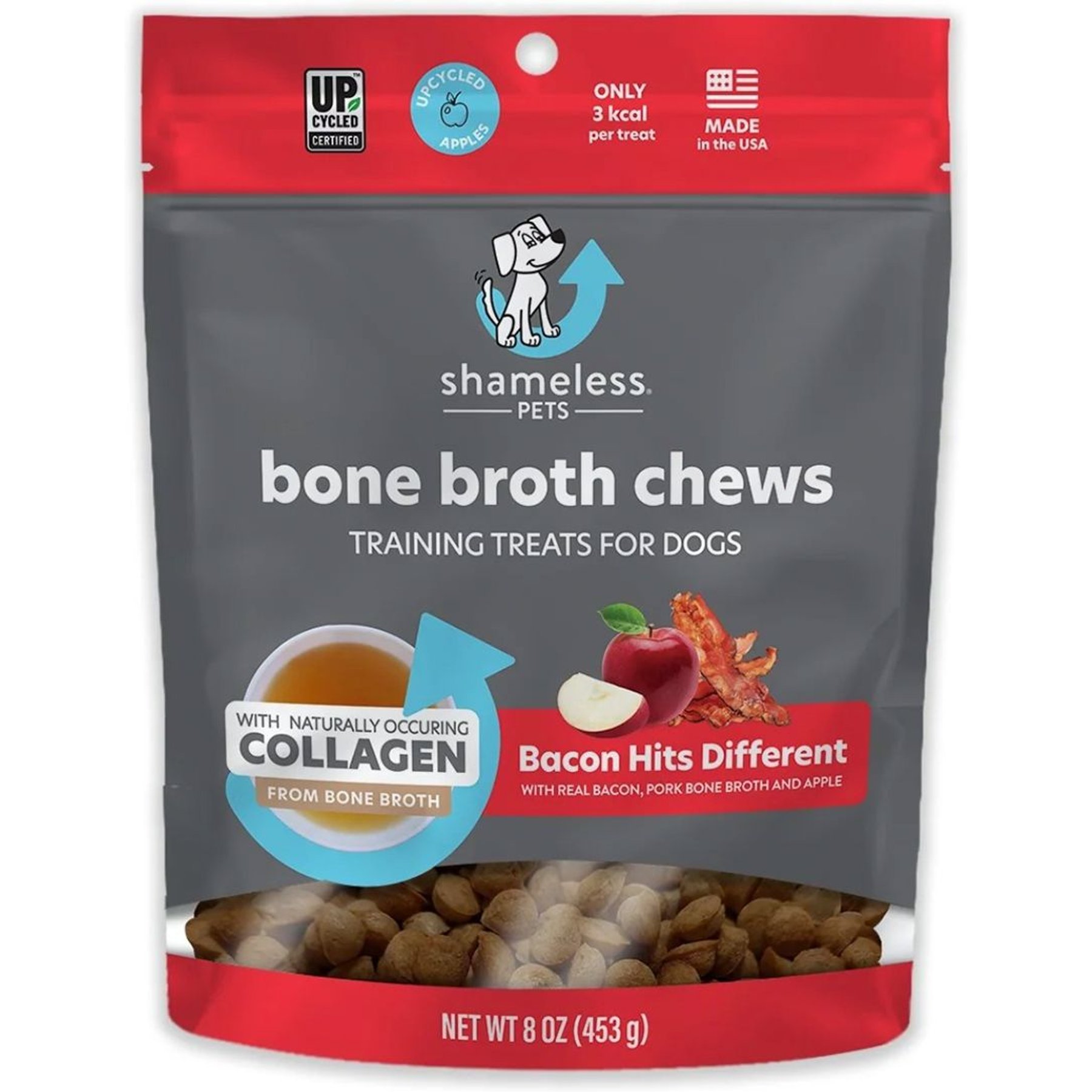 Shameless Pets Bone Broth Chews Bacon Hits Different Dog Treats, 8-oz bag