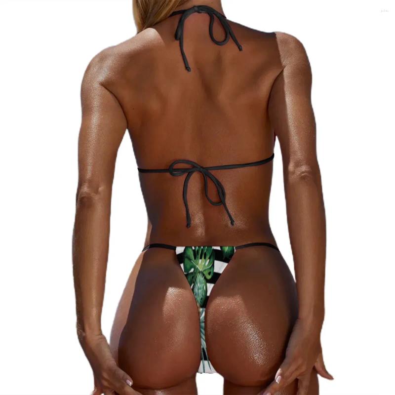 Womens Swimwear Sexy Banana Pineapple Micro Bikinis Set Funky Fruit Thong Bikini Swimsuit String Push Up Pool Rave Trendy Swimsuits