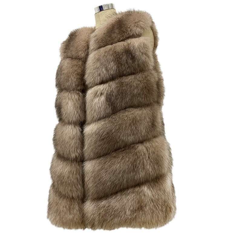 Haining fox spliced women's winter new fashion imitation warm artificial fur vest