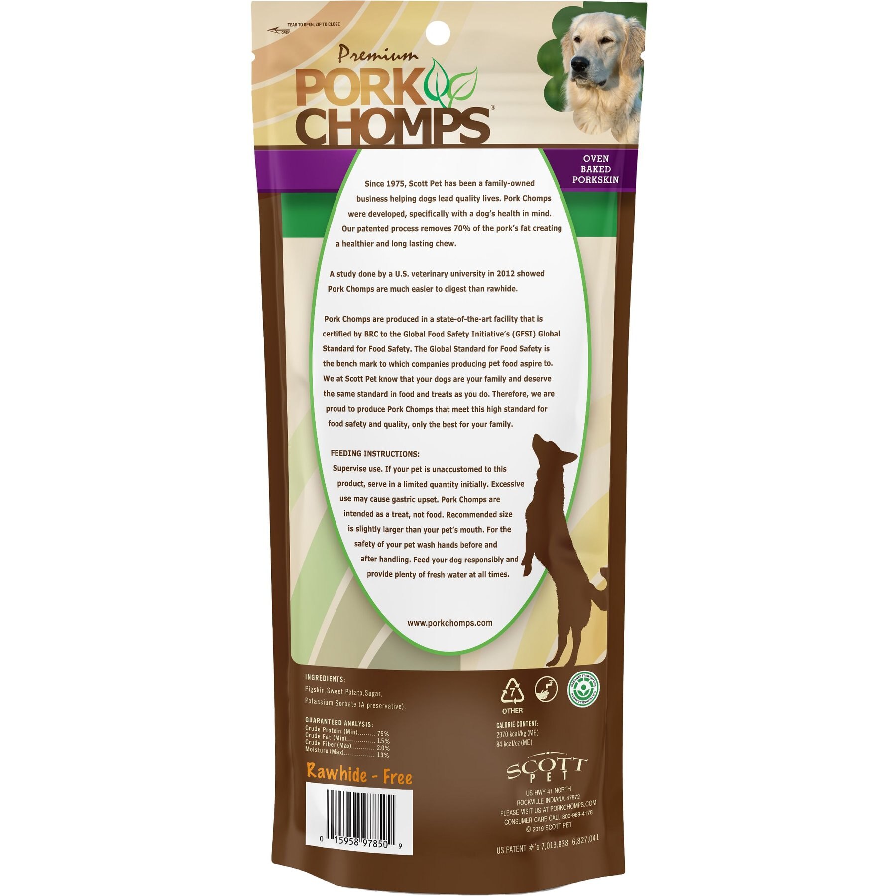 Pork Chomps Sweet Potato Wrapped Rolls Dog Treats