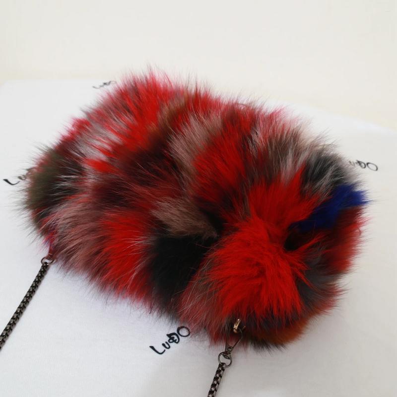 Shoulder Bags Real Fur Hand Warmer Bag Brand Chain Winter Ladies Authentic Fluffy Cute Fashion Women Handbag 0f9e