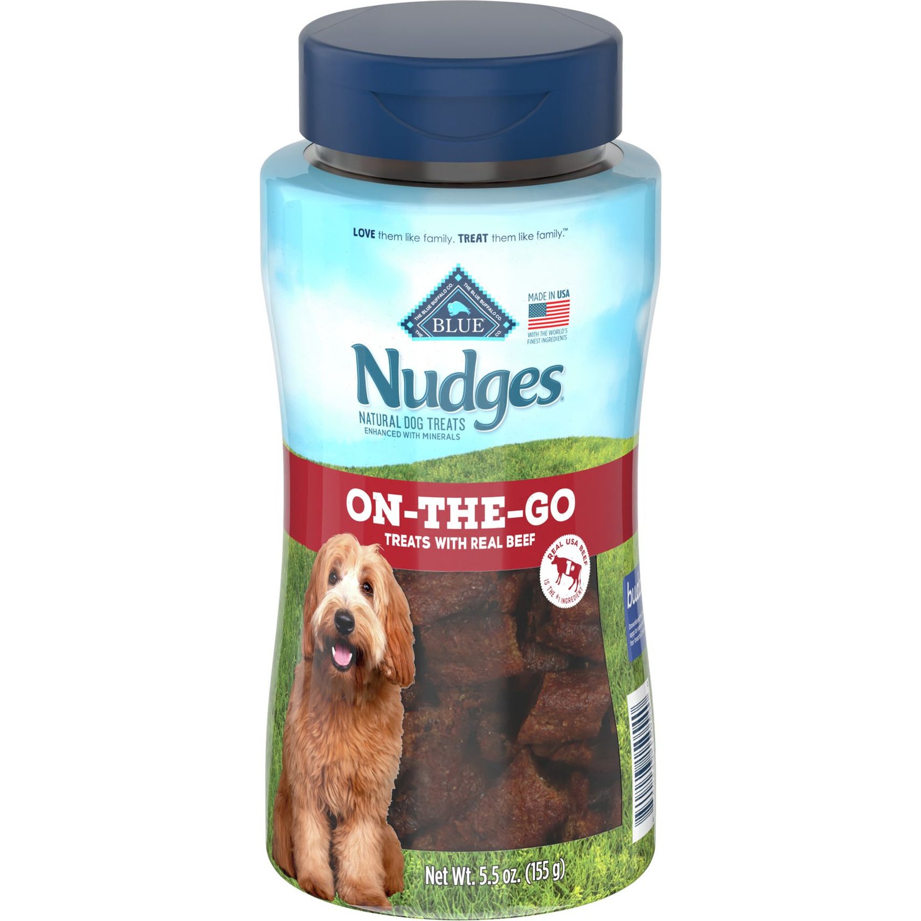 Blue Buffalo Nudges On The Go Beef Natural Dog Treats, 5.5-oz container