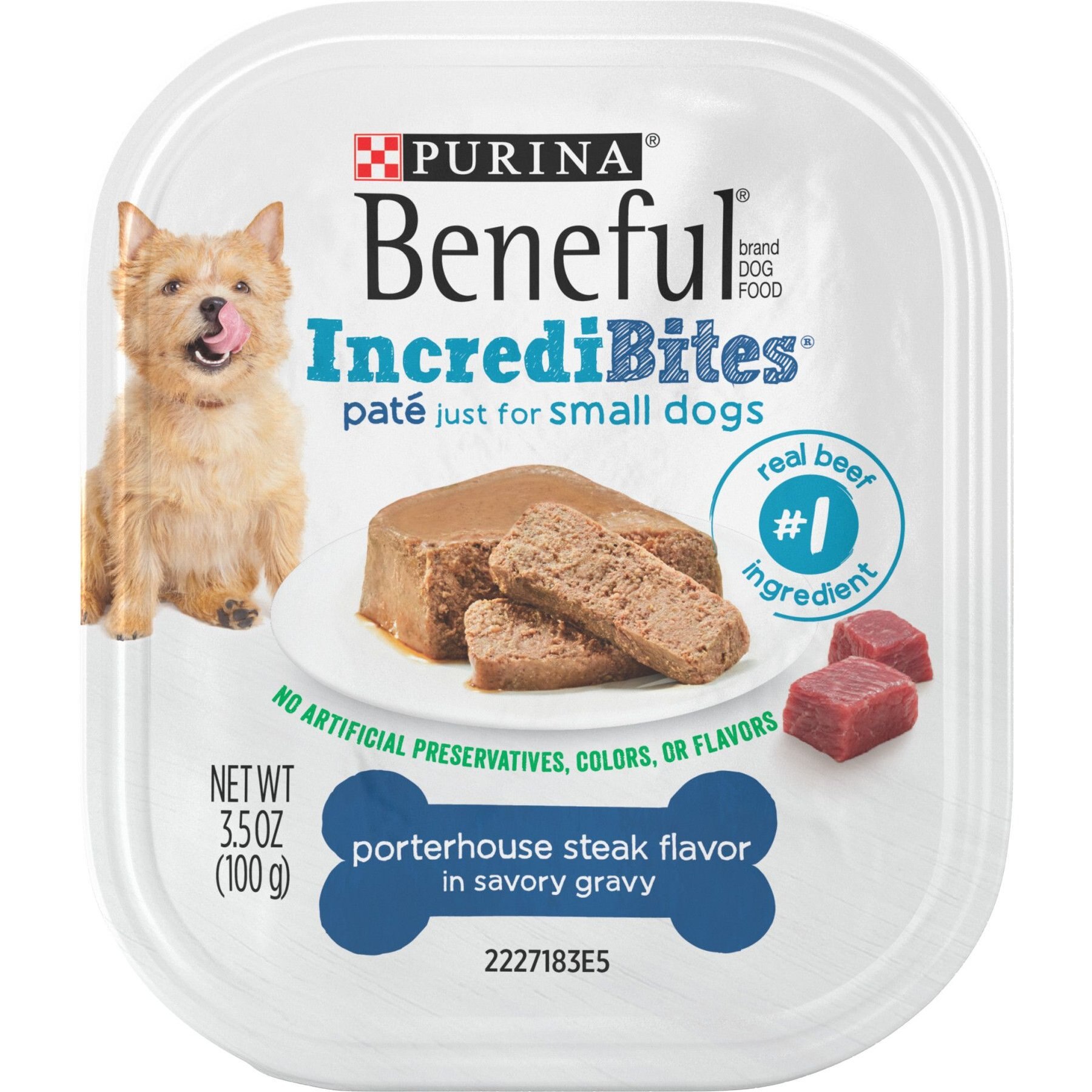 Purina Beneful IncrediBites Porterhouse Steak Flavor in a Savory Gravy Pate Small Wet Dog Food