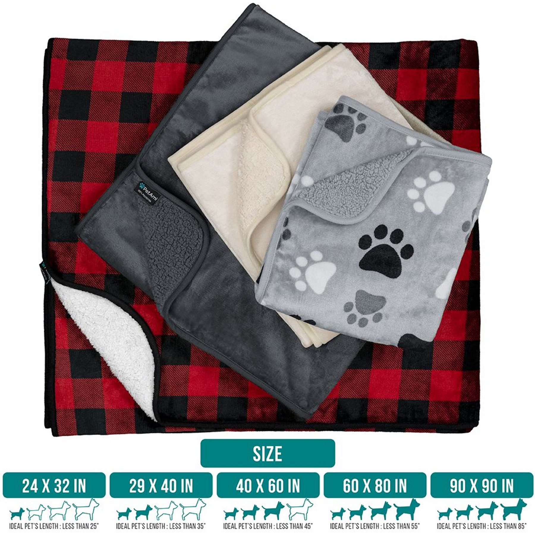 PetAmi Sherpa Fleece Waterproof Cat & Dog Blanket