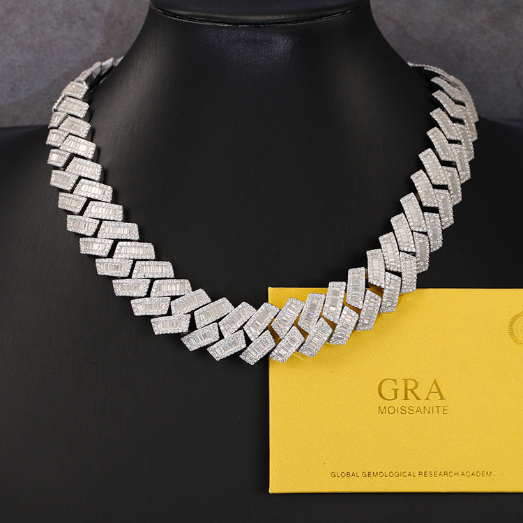 dia necklace designer jewelry iced out sier Necklace Full Iced Out Hiphop Chain Pass The Dia Test chains for men cuban k moissanite chain