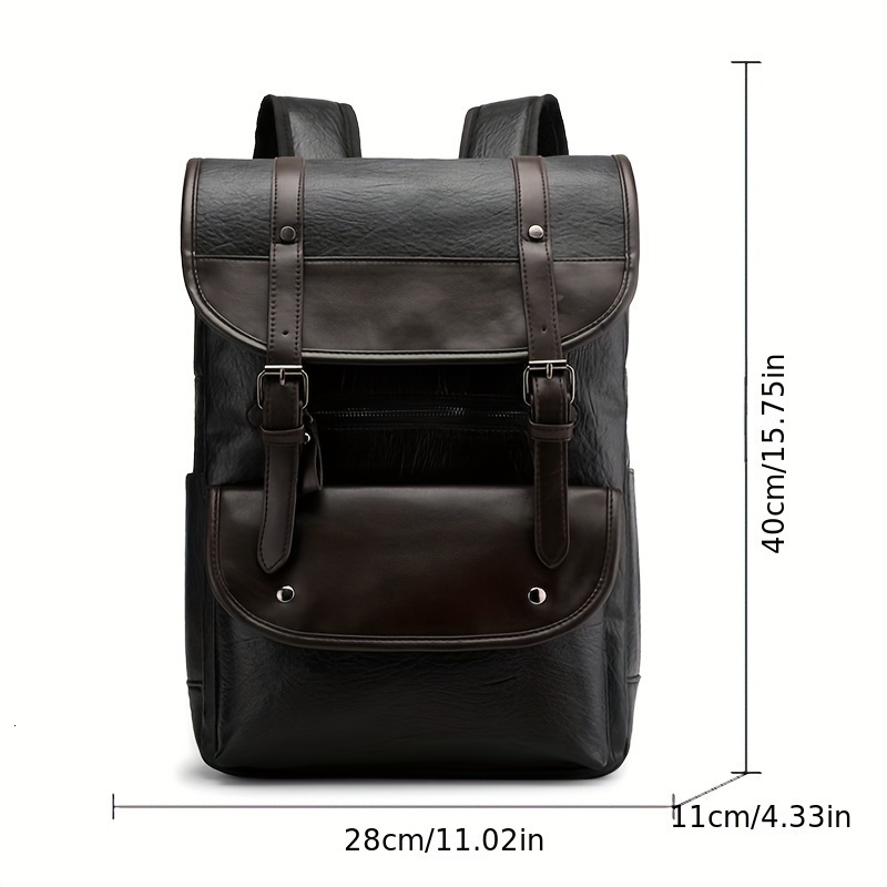 Super Large Capacity Men's PU Leisure Backpack - Waterproof And Multifunctional Suitable For Outdoor Travel And Leisure Activities