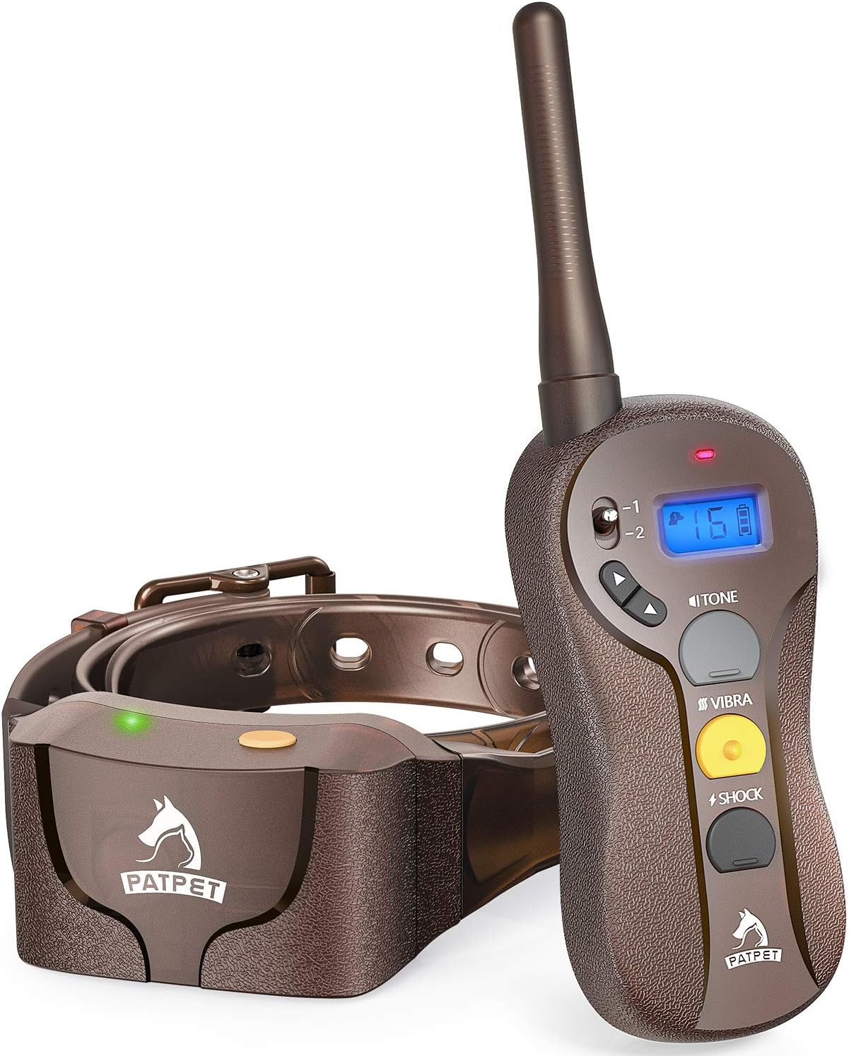 PATPET Dog Large - IPX7 Waterproof E Collar for Dogs Training with Beep, Vibration and Static Modes