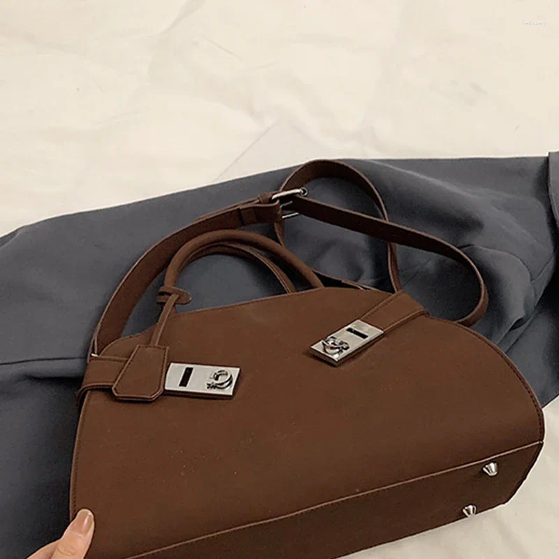 Totes Brand Designer Women's Handbag Large Capacity Female Simple Shoulder Bag Fashion Brown Crossbody B5 h7