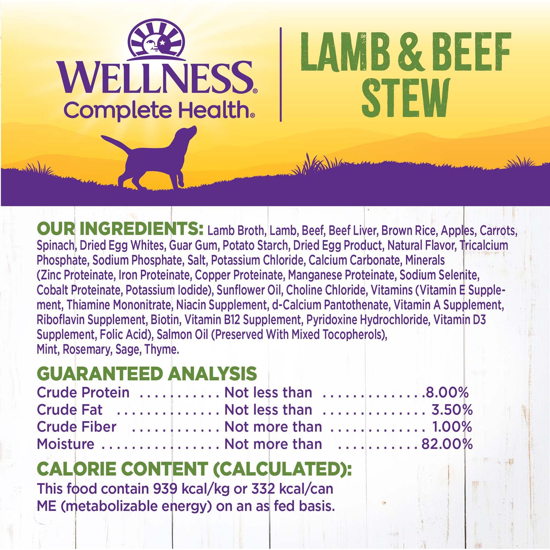 Wellness Lamb & Beef Stew with Brown Rice & Apples Canned Dog Food
