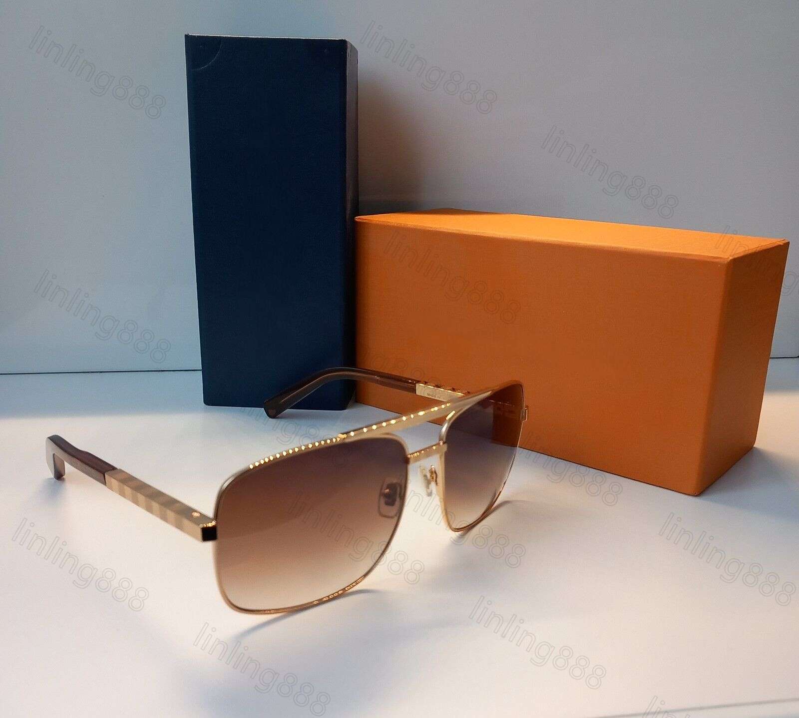 Fashion Classic 0259 Sunglasses For Men Metal Square Gold Frame UV400 mens Vintage Style Attitude Sunglasses Protection designer Eyewear With Box2025