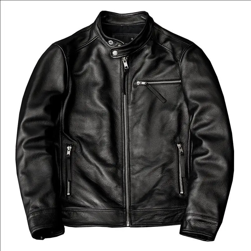 Wholesales100% real cowhide ClothingBrazilianfashionslim fitnatural leather jacketMen Moto RiderClientes brasileiros 241122