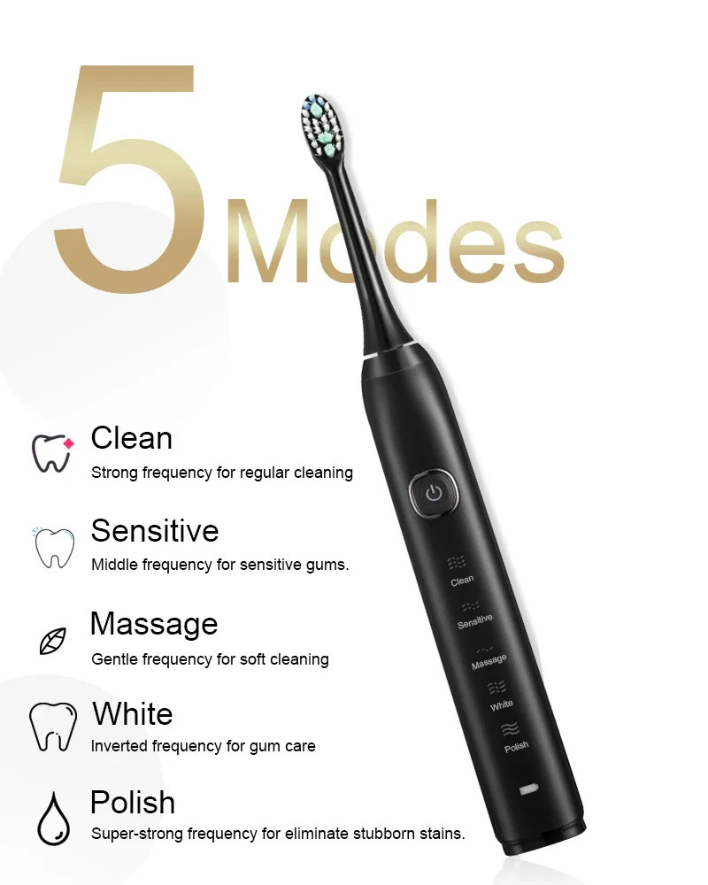 Sarmocare Ultrasonic Toothbrush Electric S100 IPX7 Waterpro Charging Sonic Childrens Tooth Brush USB Travel Case Szczoteczka 241122