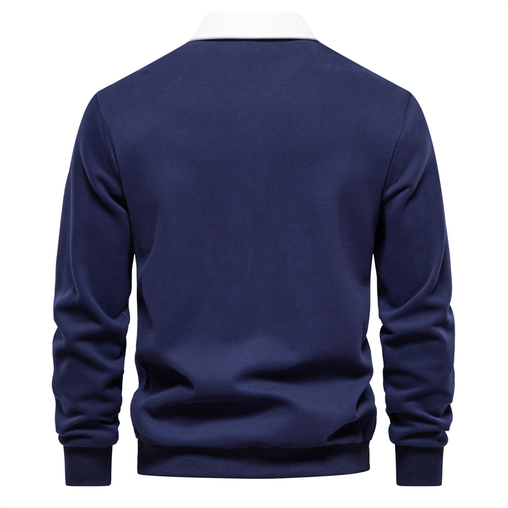 New Autumn Long Sleeve Polo Neck Sweater Trendy Men's Tees Sweater High Quality Casual Versatile Tops Men T-Shirts XXL TShirts