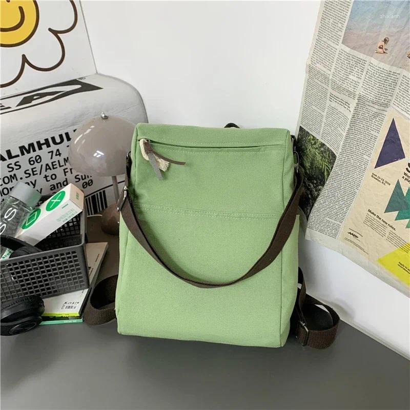 Fashion designer 2025S new model School Bags Zipper Solid Color Canvas Ladies Backpacks On Sale Casual Commuting High Quality Large Capacity For Women