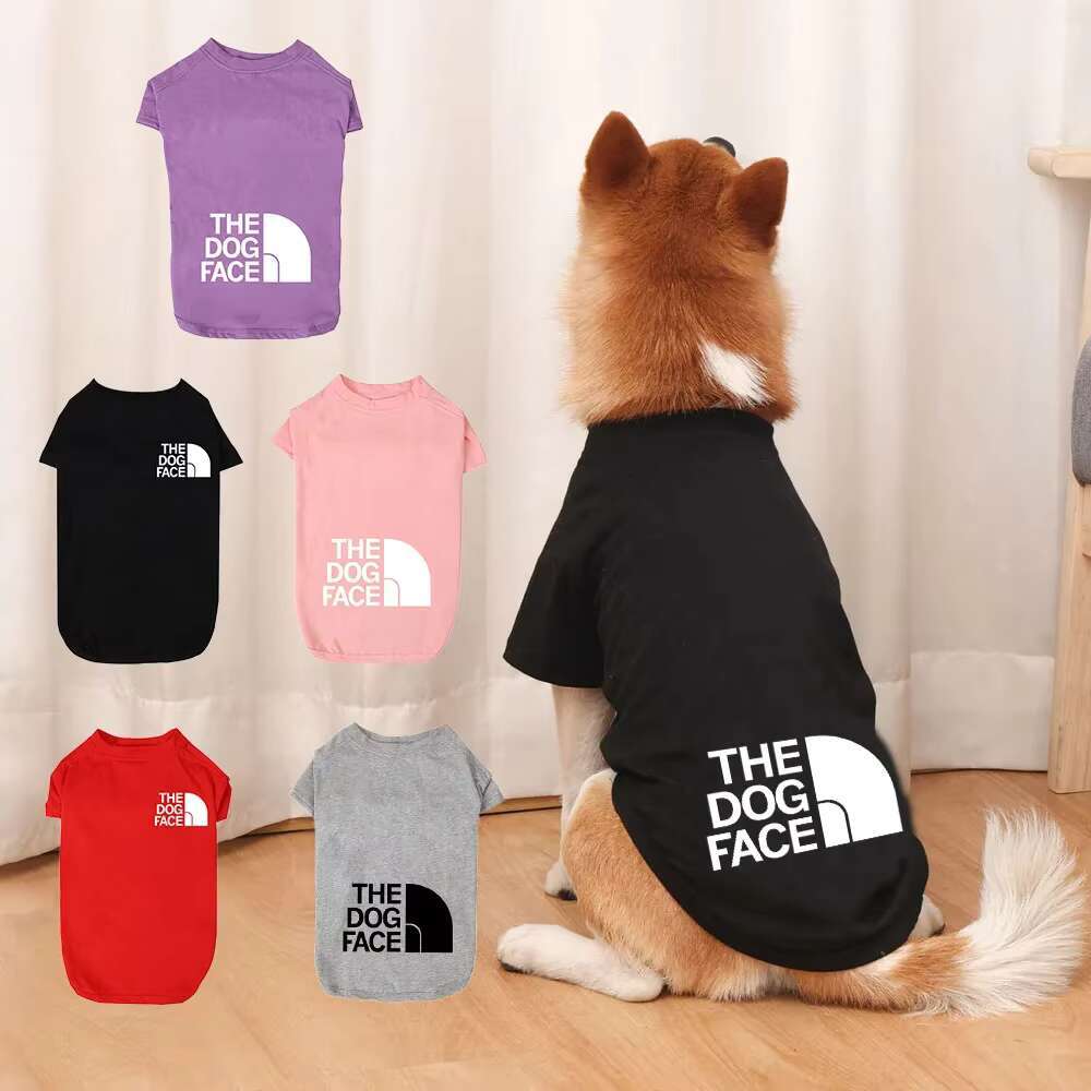 Wholesale XS-5XL Summer The Face Designer Pet Clothes Cat Tee Big Size Vest Breathable Sweatshirt Blank Dog T Shirt