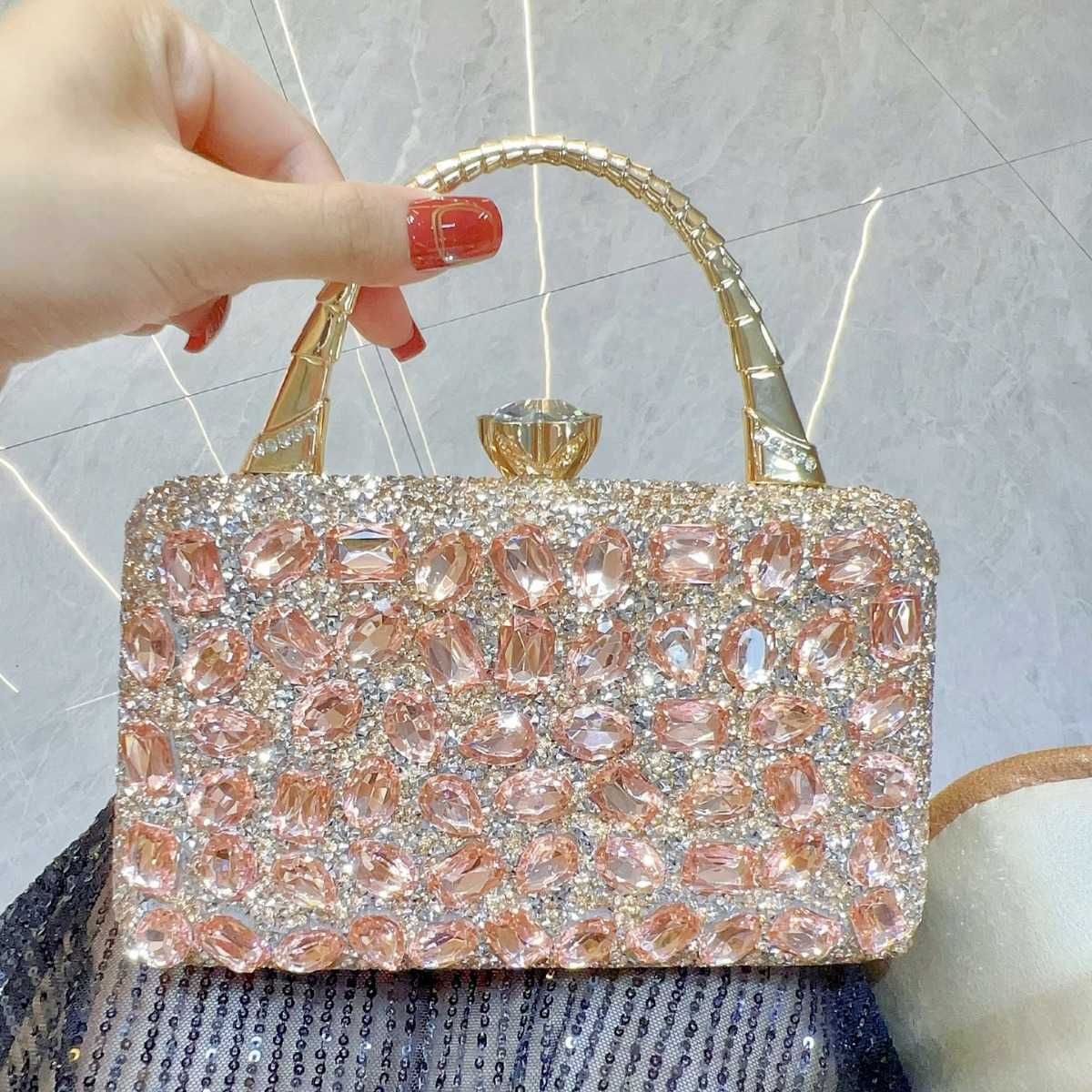 banquet handbag womens handheld crossbody bag single shoulder luxury small bag full diamond shining banquet bag 241122