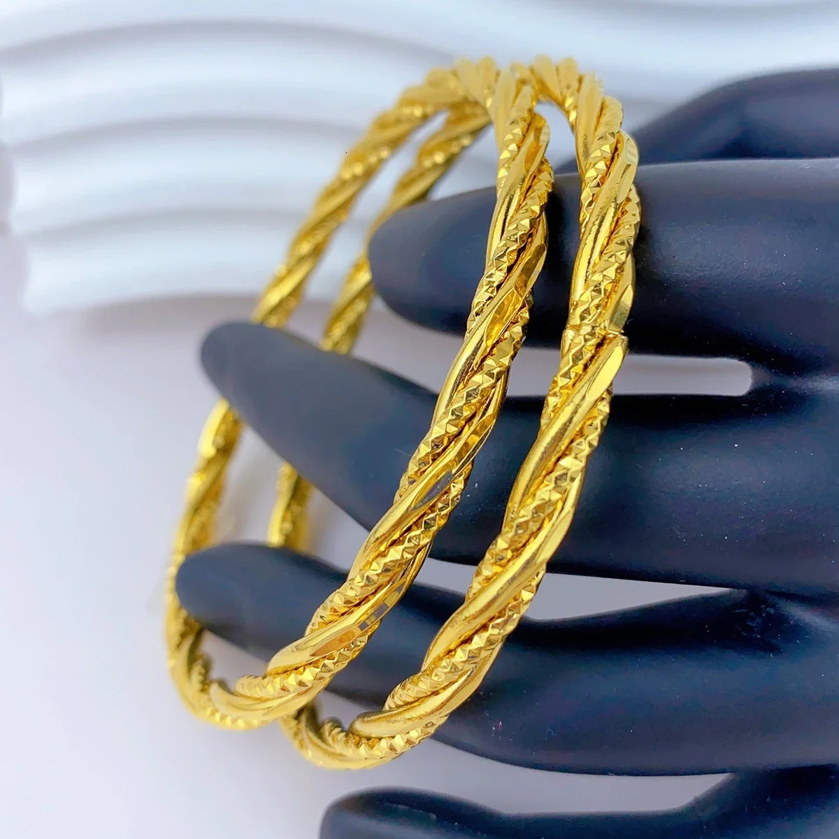 Dubai 24K Gold Color Bangle For Women African Jewellery Bracelets Brazilian Indian Wedding er Bracelets Gifts 62mm 241122