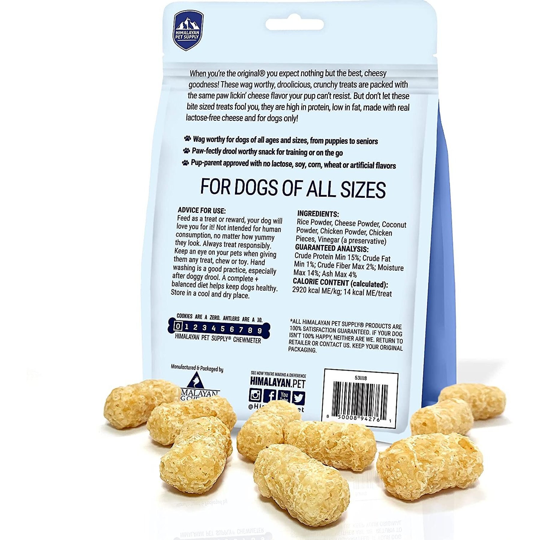 Himalayan Pet Supply Barkeetos Grain-Free Chicken Crunchy Dog Treats, 3-oz bag