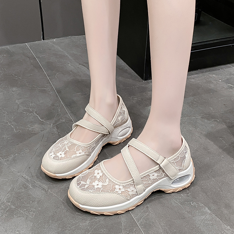 Summer women's mesh shoes breathable thin mesh women's white shoes 2025 new soft soled sports sandals large size sports shoes comfortable wa