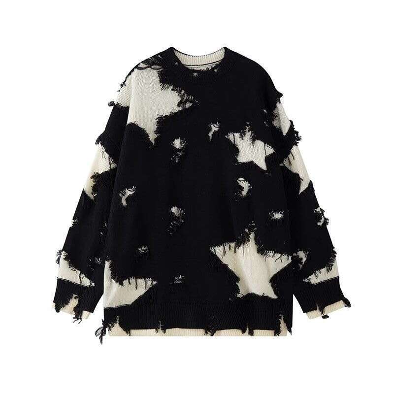 hoodie Rindu American new fashion clown star men's ripped edge hoodie Y2K retro thick sweater casual pullover for men and women jacket