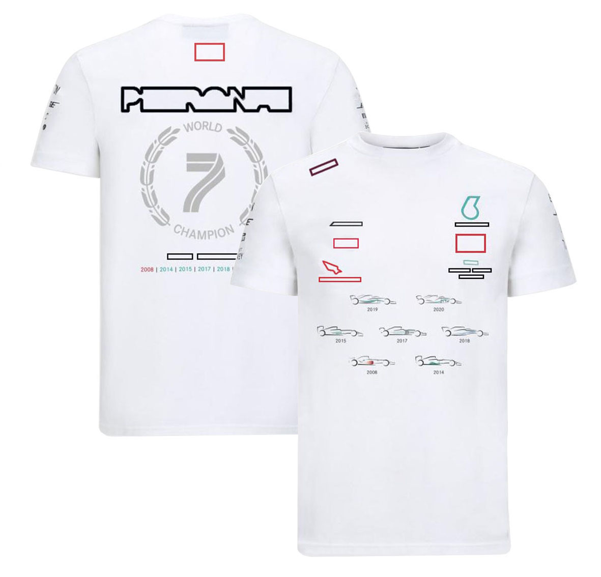 F1 World Champions T-shirt Formula 1 Team Racing Winner T-shirts Summer Breathable Driver Fans T-Shirt Men's Jersey Plus Size Custom free s