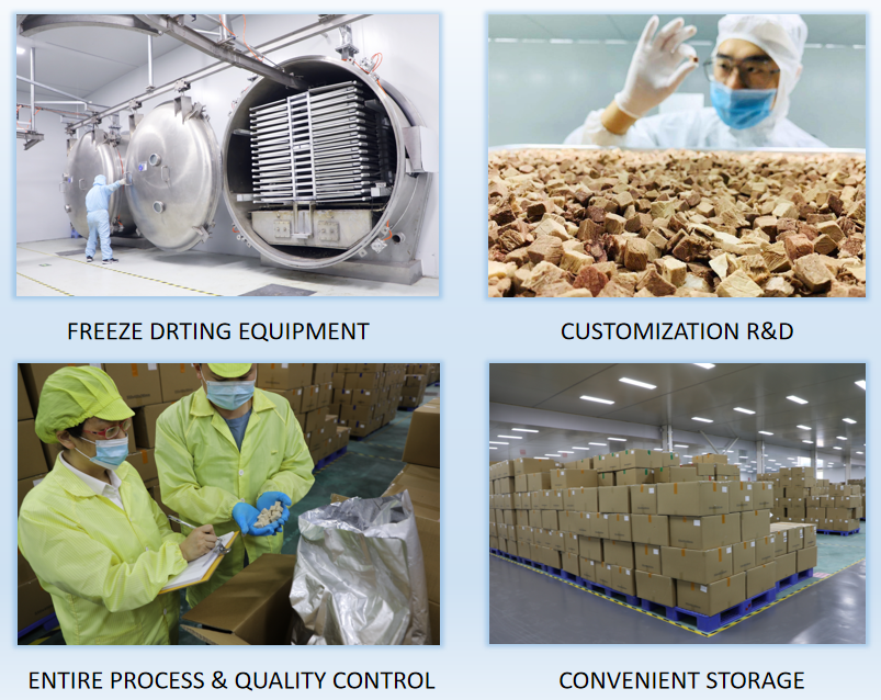 Freeze-dried Chicken Pet Food wholesale cat and dog food freeze-dried duck cube dry freeze dried pet food