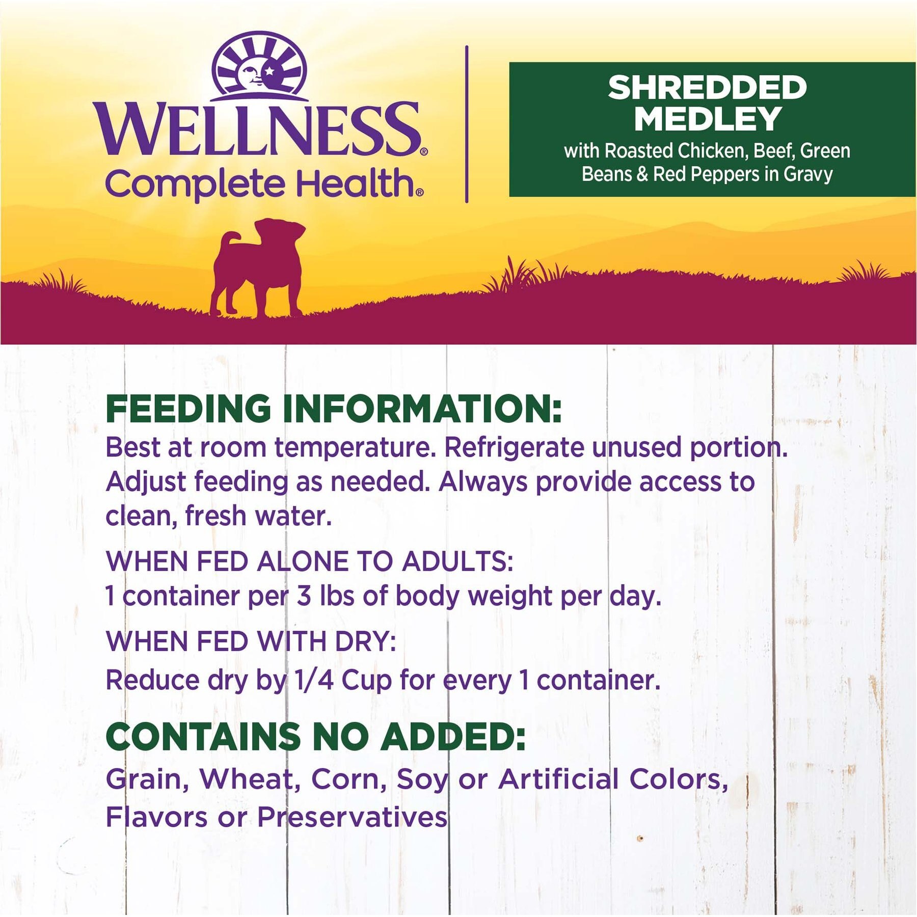 Wellness Petite Entrees Shredded Medley Chicken & Beef Small Breed Natural Wet Dog Food, 3-oz cup, 12 count