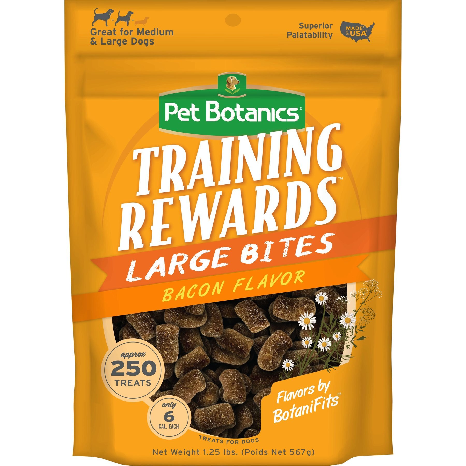 Pet Botanics Training Rewards Large Bites Bacon Soft & Chewy Dog Treats, 20-oz bag