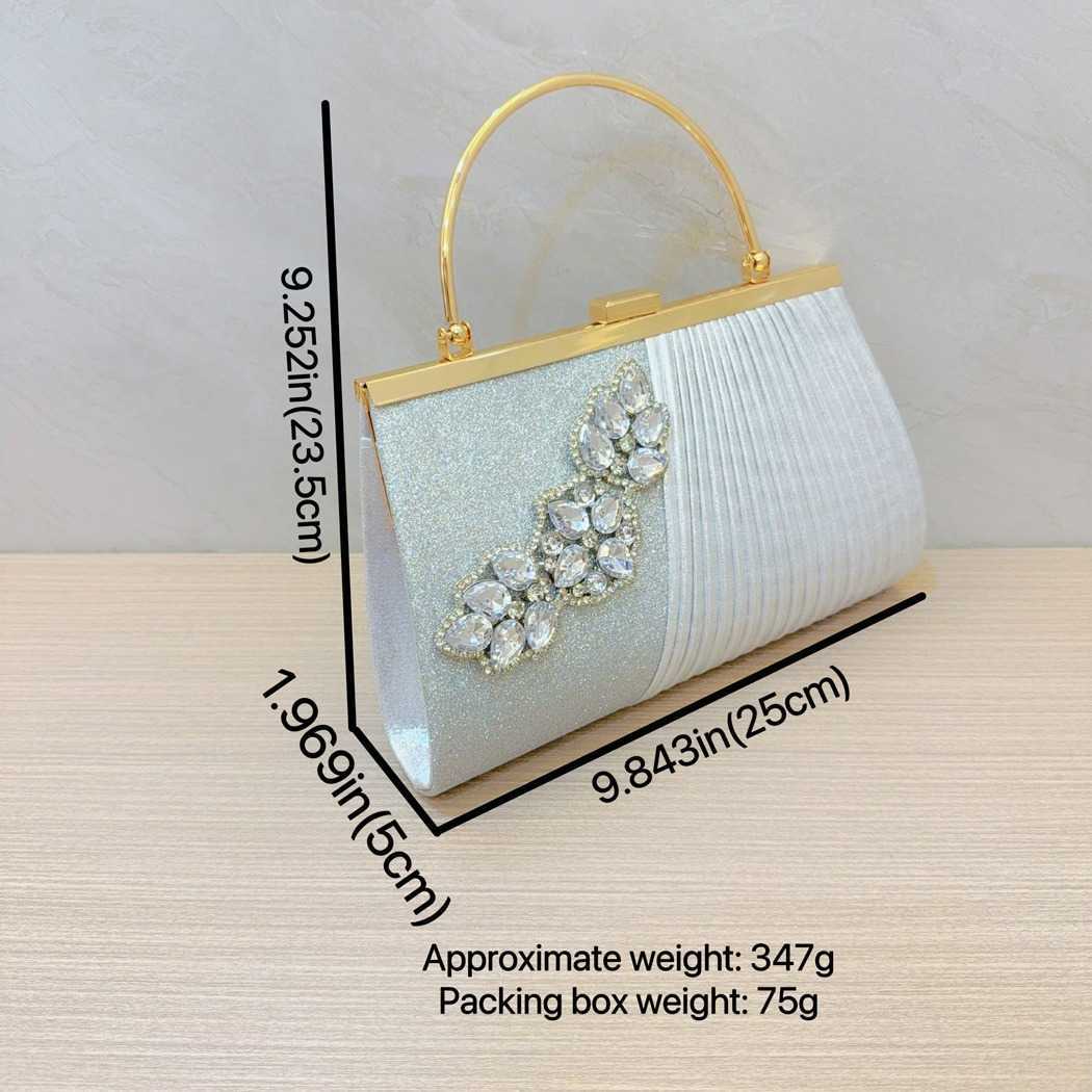 minimalist and fashionable diamond inlaid handbag for team gatherings banquet bags rhinestone dresses diagonal cross banquet bags 241122