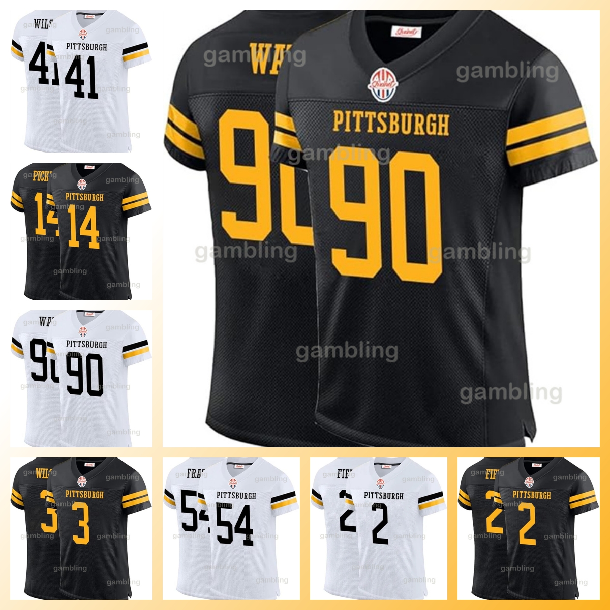 90 T.J. 14 Pickens Mens/Youth ed 3 Wilson 2 Field 10 Mitchell 22 Nee 43 Troy 55 Devin 8 Kenny 6 Queen Joey 24 Porter Football Jerseys Embroidery