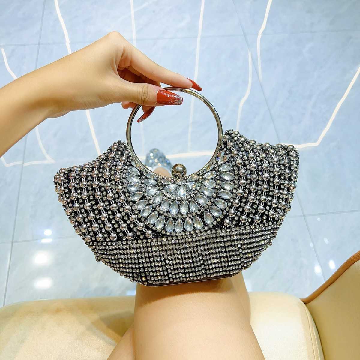 socialite banquet bag ladies banquet bag full of diamonds diamond studded one shoulder crossbody ktv princess bag handbag 241122