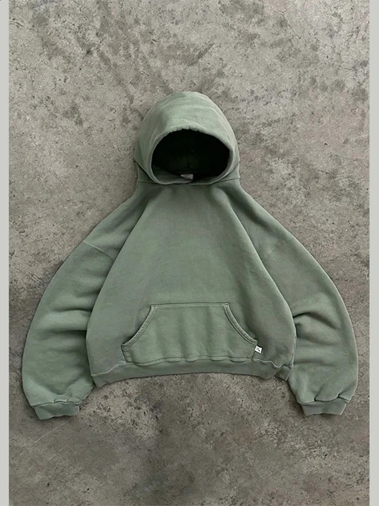 Mens Autumn Winter Retro Y2K Oversize Loose Casual Hoodie American Style Street Fashion Unisex Pocket Hooded Sweatshirt 241121