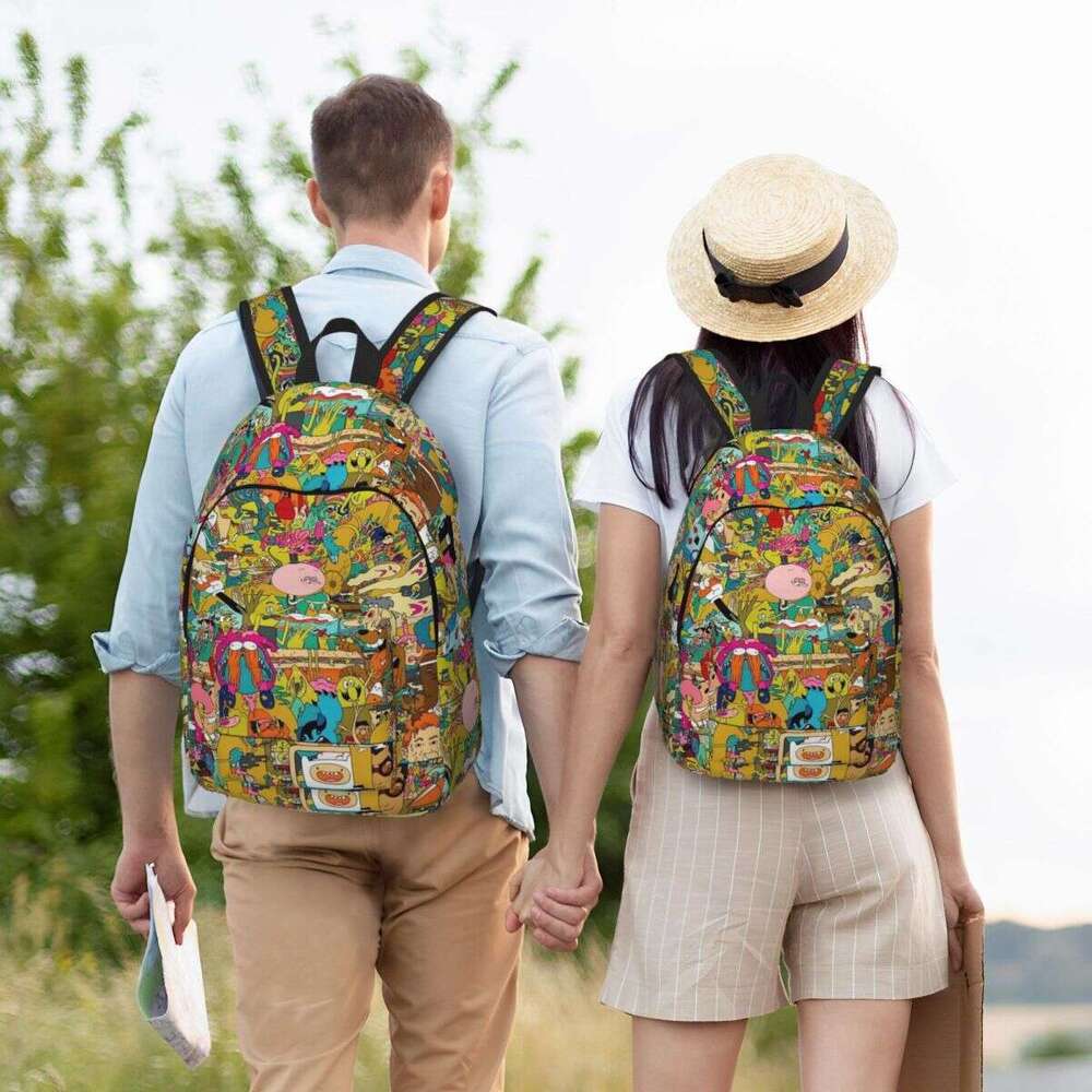 Graphics Cartoon Backpack Middle High College School Student Bookbag Teens Canvas Daypack Durable