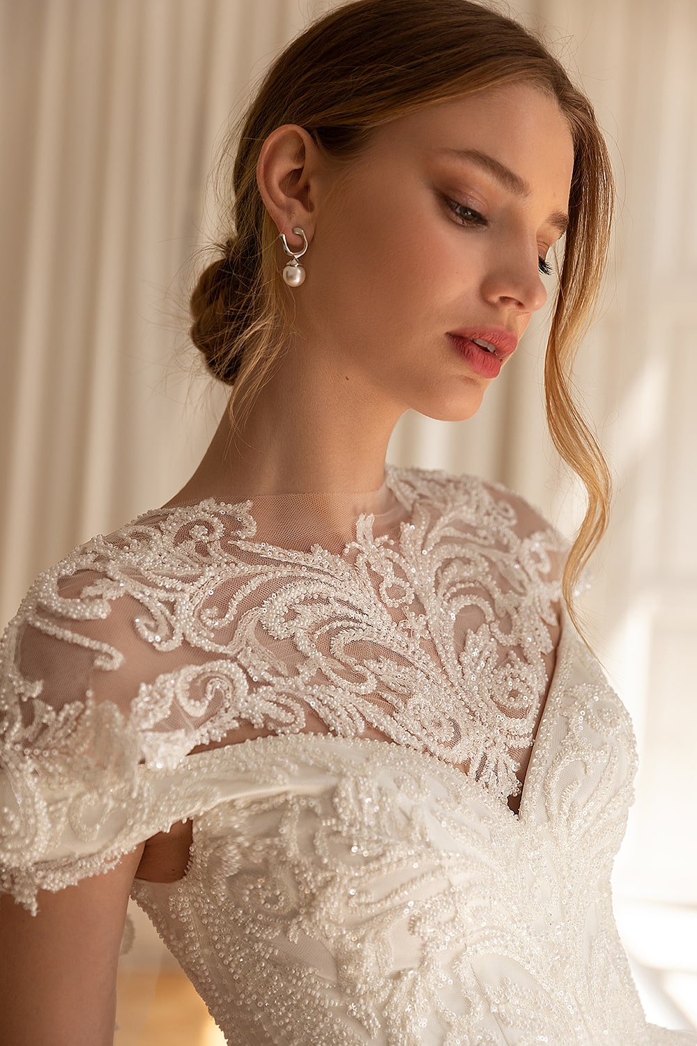 Elegance Ball Gown Wedding Dress Off Shoulder Sleeves Sweetheart princess Bridal Gowns 2024 With Beading Pearls Lace