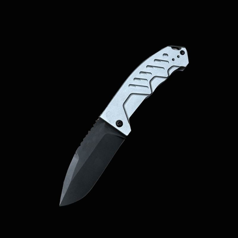 Rao-C Tactical Folding Knife 8Cr15Mov Black Oixde Drop Point Blade Aviation Aluminum Handle Ball Bearing EDC Pocket Knives Outdoor Tools
