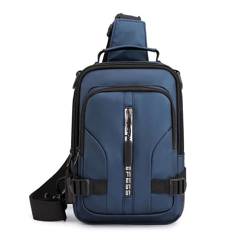 Men Small Backpack Rucksack Cross Body Shoulder with USB Charging Port Nylon Travel Male Sg Side Messenger Chest Bag Pack