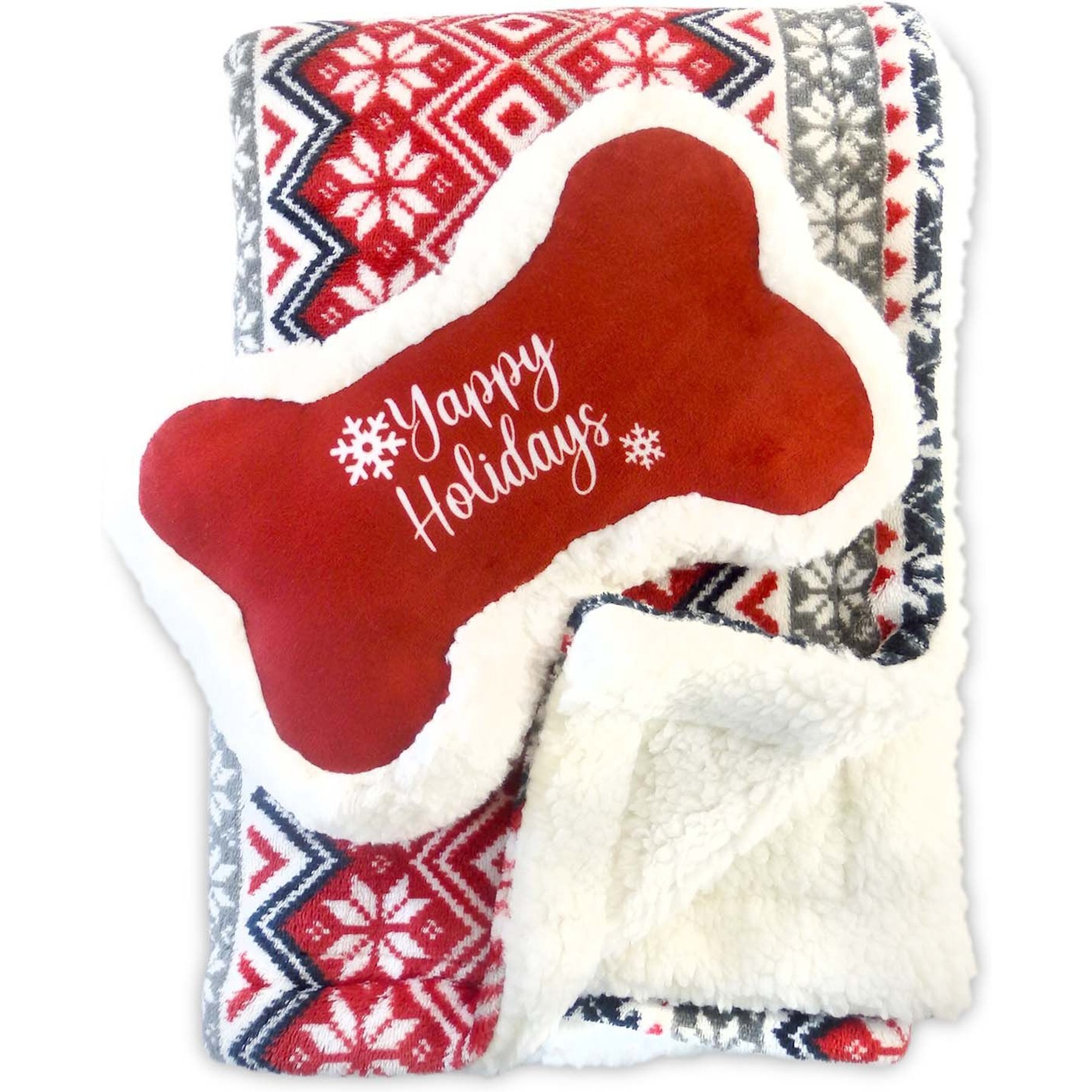 Bow-Wow Pet Sherpa Dog Blanket & Pillow Set