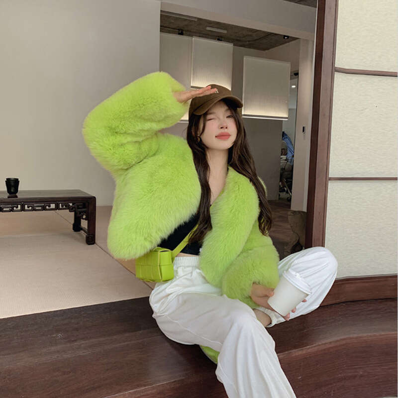 European mink jacket for women, small and environmentally friendly fox short imitation jacket, fur sweater