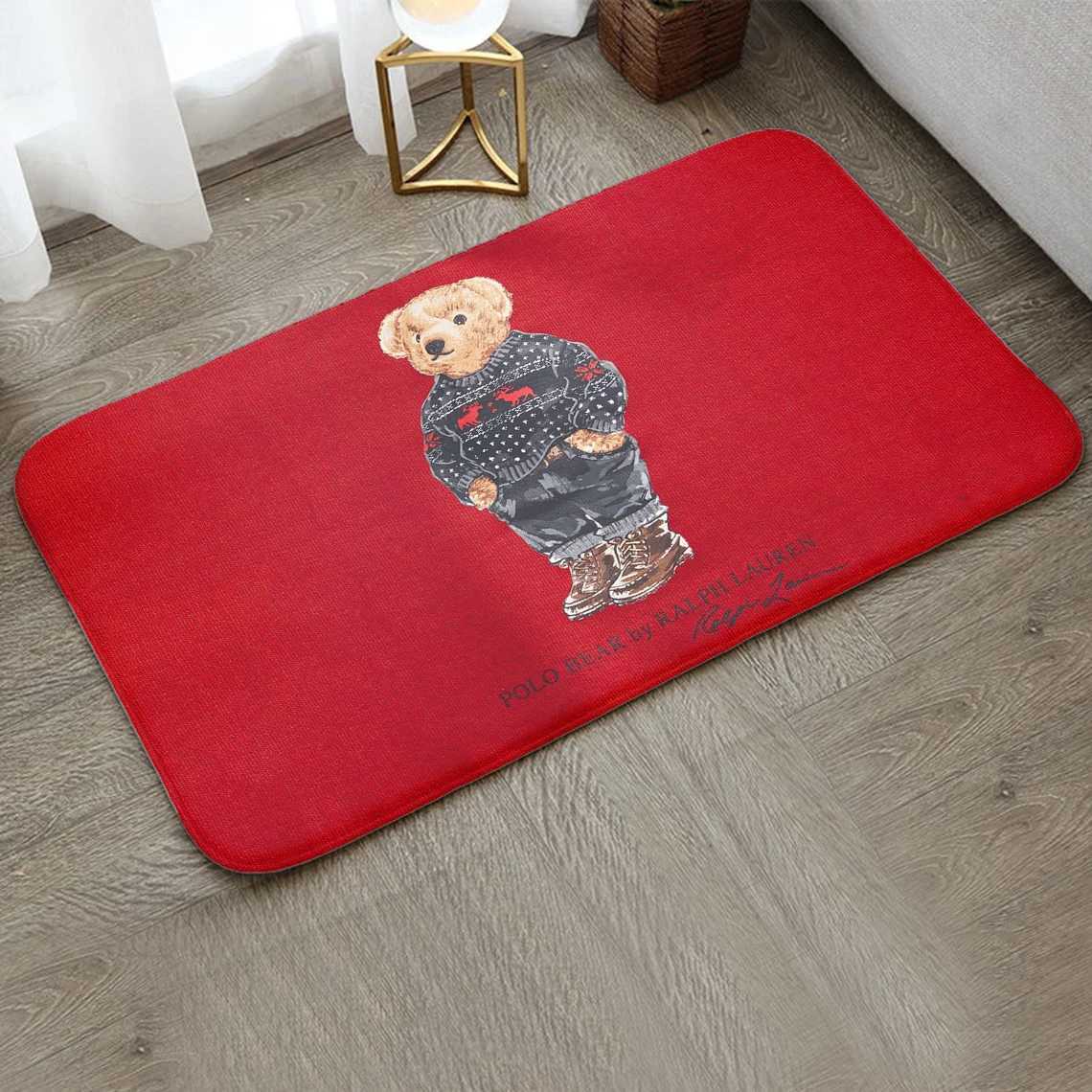 Carpet Entrance Door Mat Floor Mat Polo Teddy Bear Bathroom Bath Rugs Household Living Room Mat Bedroom Doormat Kitchen Carpet T240422