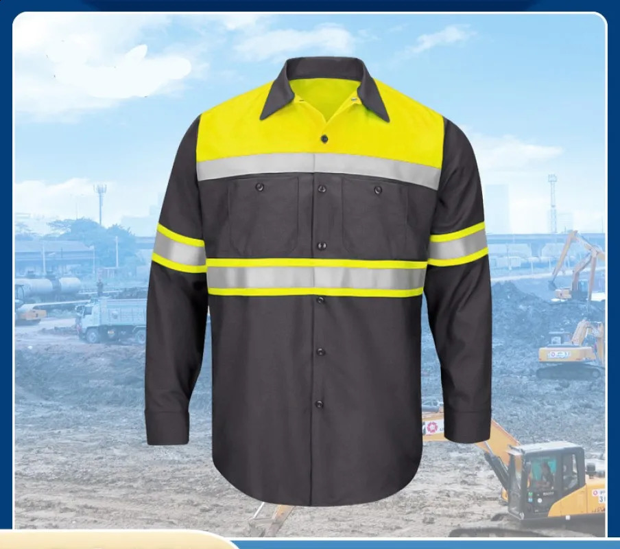 Summer Cotton Work Clothing Hi Vis Long Sleeves Reflective Safety Working Uniform Porter Construction Worker Coverall Electric 241122
