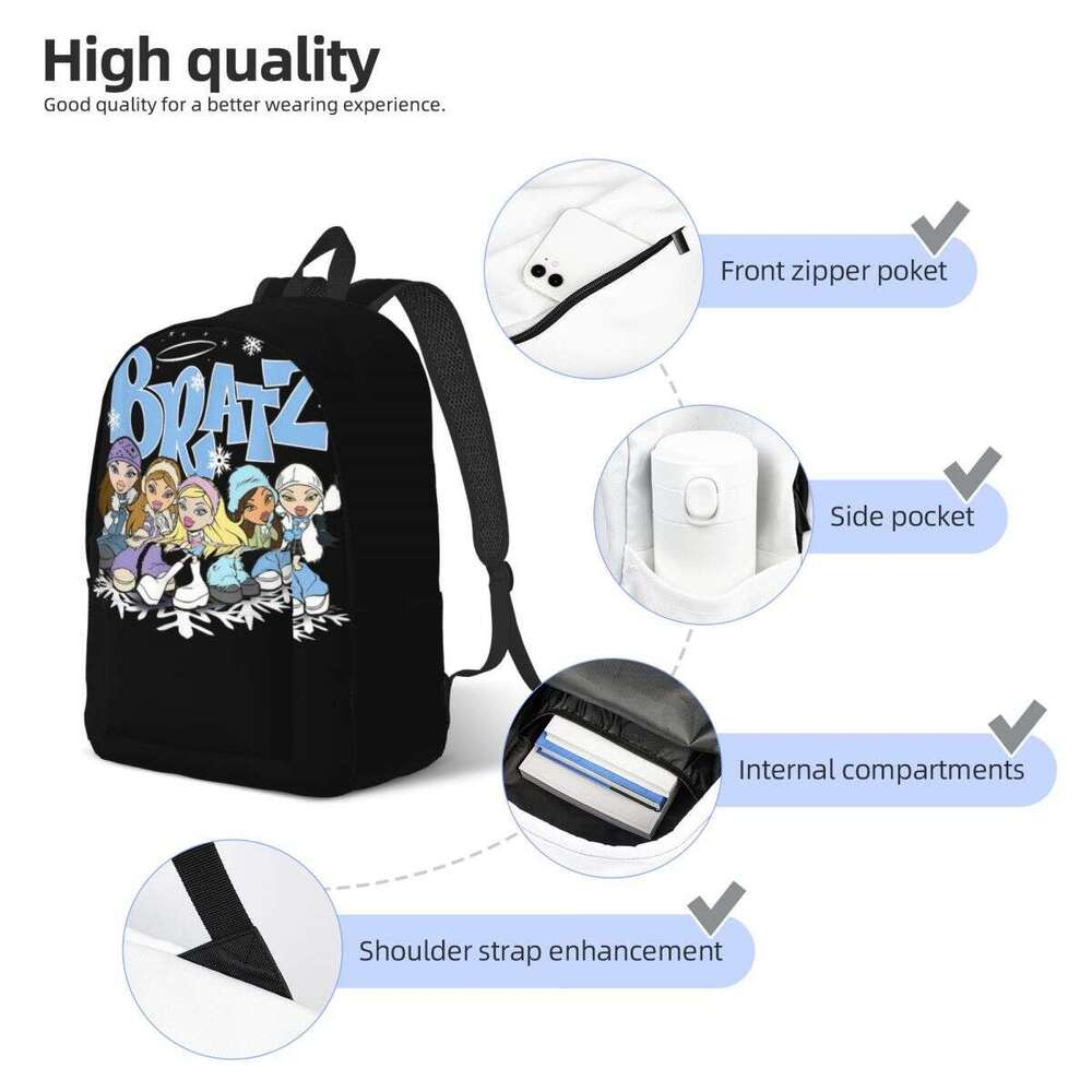 Bratz Winter Wonderland Group Shot Backpack for Men Women Teenage Student Work Daypack Laptop Computer Shoulder Bag Sports