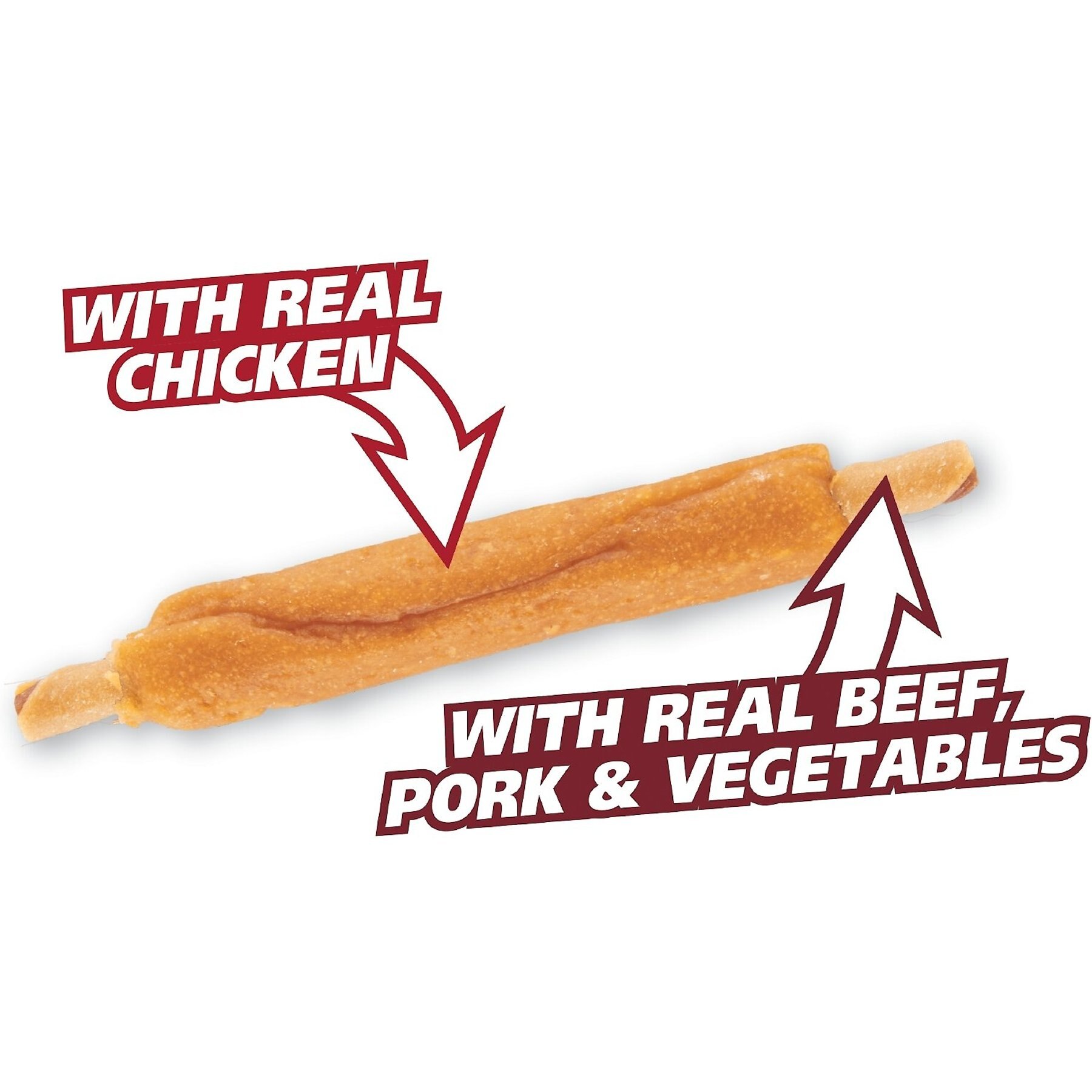 SmartBones Triple Flavor Ribs Chicken, Beef & Pork Dog Treats, 10 count