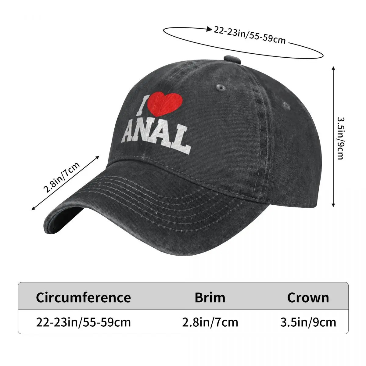 I Love ANAL Denim Baseball Cap Hump Day Sports Trucker Hat Summer Wholesale Female Vintage Casual Cap 240407