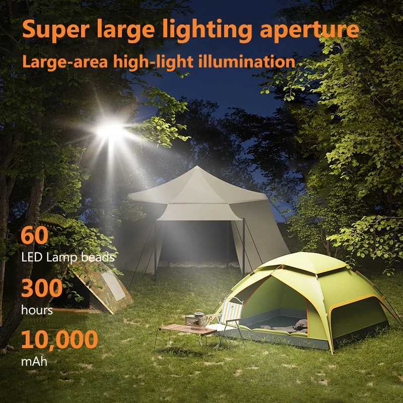 10000mAH LED Tent light Rechargeable LED Camping Strong Light with Magnet Zoom Portable Torch Tent Light Outdoor Camp Flashlight M251115