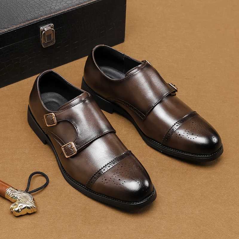 Men Casual Leather Dress Shoes Formal Elegant Business Loafers 2024 Social Autumn Off Party Wedding Flat Designer Shoe Y241121