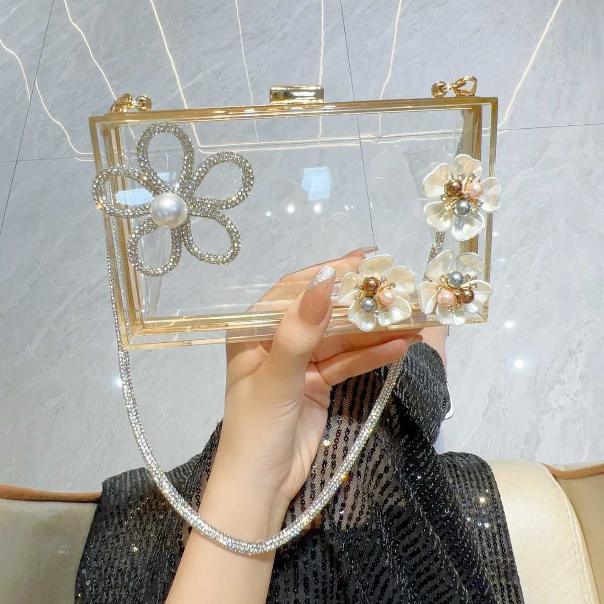 new diamond studded handbag urban minimalist wedding banquet handbag single shoulder crossbody dinner bag