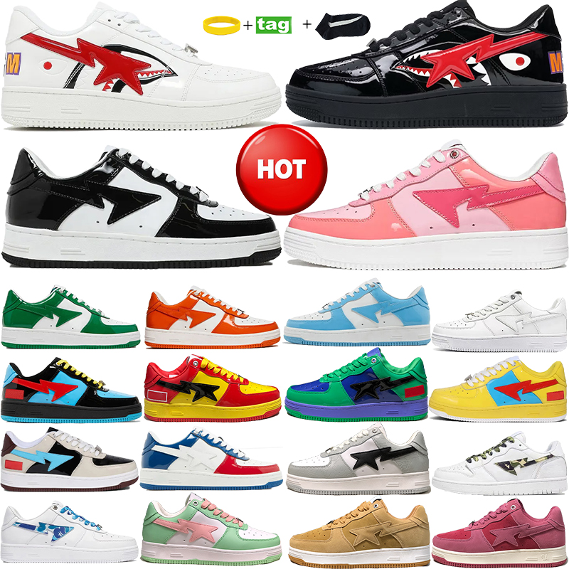 Designer sneakers mens Casual Shoes Grey Black Bathing Apes Pink Suede Nigo heel beige Sta Low Tokyo Color Camo Combo Orange Comics yellow blue red womens trainers